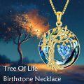 wholesale Sterling Silver Crystal Tree of Life Necklace for Women with Birthstone-0-1