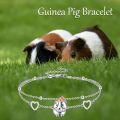 wholesale 925 Sterling Silver Guineapig Heart Charm Bracelet with Flower Pendant Gifts for Girls and Women-0-4