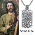 wholesale 925 Sterling Silver Saint Jude Pendant Necklace for Men Women Catholic Christian s 36 Chain-0-5