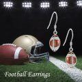 wholesale 925 Sterling Silver Football Dangle Earrings for Women Sport Lover Gift-0-4