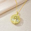 wholesale 925 Sterling Silver Tree Of Life Pendant Necklace Wholesale With Green Gemstone-0-90