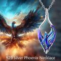 wholesale 14K Gold Plated 925 Sterling Silver Phoenix Necklace with Hypoallergenic Gemstone, Elegant Rebirth Symbol Jewelry Gift for Women-0-5