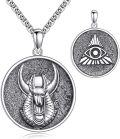 wholesale 925 Sterling Silver Ancient Egypt Anubis Scarab & Eye Of Horus Charm Men's Pendant Necklaces  for Him 36 Chain Length-0-0