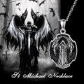 wholesale 925 Sterling Silver Santa Muerte Triple Moon Necklace Gothic  for Women-0-4