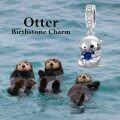 wholesale 925 Sterling Silver & Sapphire Otter Charm Bead - 11.2mm, September Birthstone, Gift for Women-0-1