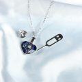 wholesale 925 Sterling Silver Blue Austrian Crystal Heart Cremation Jewelry with Funnel and Pin Set-0-1