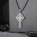 wholesale 925 Sterling Silver &  Irish Cross with Celtic Knots and Shamrock Design Pendant on 24 Chain-0-3