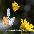 wholesale 925 Sterling Silver Butterfly And Sunflower Dangle Charm With Crystals-0-4