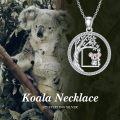 wholesale 925 Sterling Silver Cute Koala Tree Swing Pendant Necklace for Women Girls  43cm Chain Length-0-3