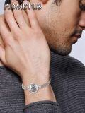 wholesale 925 Sterling Silver Saint Nicholas Medal Charm Bracelet with Extender Chain for Men Women Boys Girls Gift Jewelry Accessories (Silver Tone)-0-2