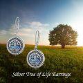 wholesale 925 Sterling Silver Abalone Shell Tree of Life Dangle Earrings for Women-0-4