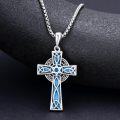 wholesale 925 Sterling Silver Blue Enamel Star of David Celtic Knot Cross Pendant Necklace-0-4