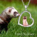wholesale 925 Sterling Silver Heart Meerkat Pendant Necklace-0-3