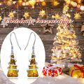 wholesale 925 Sterling Silver Citrine Triangle Spiral Christmas Tree Dangle Earrings for Women-0-4