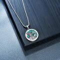 wholesale 925 Sterling Silver Saint Michael Pendant with Abalone Shell and Chain for Men Women  24 Length-0-8