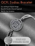 wholesale 925 Sterling Silver Vintage Roman Numerals Zodiac Sign Bracelet for Men-0-3