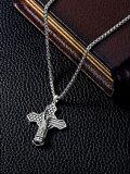 wholesale 925 Sterling Silver Statue of Liberty American Flag Cross Pendant Necklace  for Men & Women Protection Amulet Religious Gift with 24 Rolo Chain (Gift Included)-0-4