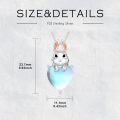 wholesale Sterling Silver Moonstone Bunny Heart Necklace - Elegant Rabbit Pendant Gift for Women-0-4