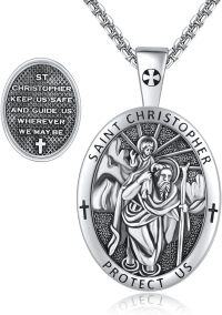 wholesale 925 Sterling Silver Saint Christopher Pendant Protection Jewelry for Men Women Gift Chain 30 -St. Christopher