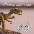 wholesale 925 Sterling Silver Teardrop Palm Tree Highland Cow and Calf Drop Earrings-0-4