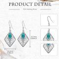 wholesale 925 Sterling Silver Turquoise Vintage Boho Marquise Hook Earrings for Women-0-2