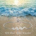 wholesale 925 Sterling Silver Green Stone Wave Adjustable Bracelet for Women - Ocean Inspired Beach Gift Idea-0-10