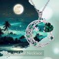 wholesale Sterling Silver Garnet Crescent Moon Star Necklace for Mom Daughter Wife Girlfriend Celtic Jewelry Gift-0-24