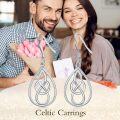 wholesale 925 Sterling Silver Teardrop Celtic Knot Drop Earrings - Irish s for Women-0-4