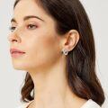 wholesale 925 Sterling Silver Twisted Hoop Earrings Wholesale With Emerald And Zircon Accents-0-4