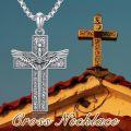 wholesale 925 Sterling Silver Angel Wing Cross Pendant Necklace  Religious s for Men & Women-0-4