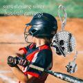 wholesale 925 Sterling Silver Baseball Player Dangle Earrings Sporty Jewelry for Women-0-1