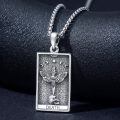 wholesale 925 Sterling Silver Tarot Card Pendant with Death Symbol and Skull Design for Men & Women Gifts-0-4