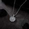 wholesale 925 Sterling Silver Memento Mori Skull and Hourglass Coin Pendant Necklace for Men Women 24 Chain  Set-0-4