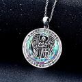 wholesale 925 Sterling Silver Oxidized Saint Michael Archangel Crystal Pendant Necklace-0-4