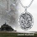 wholesale TOUPOP Christmas Gifts For Women St Michael Necklace For Men Women 925 Sterling Silver Saint Michael Jewelry For Men Protective Medal Archangel Michael Jewelry Protect Us Gifts For Women Men -0-2
