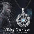 wholesale 925 Sterling Silver Valknut Necklace With Rainbow Moonstone-0-5