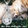 wholesale 925 Sterling Silver Infinity Heart Opal Paw Print Memorial Urn Keepsake Locket Necklace for Ashes with Funnel and Fill Tool Set-0-2