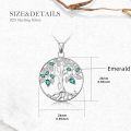 wholesale Sterling Silver Birthstone Tree of Life Sun Pendant Necklace for Women-0-3
