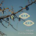 wholesale 14K Gold Evil Eye CZ Stud Earrings - Christmas Gift Ideas for Her-0-4