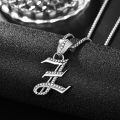 wholesale 925 Sterling Silver Letter C Initial Pendant Necklace Platinum Plated Beaded Box Chain-0-1