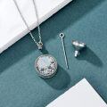 wholesale 925 Sterling Silver Opal Locket Necklace With Flower Design And Accessories-0-2