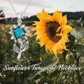 wholesale 925 Sterling Silver Turquoise Stone Flower Pendant Necklace for Women Western Style s-0-4