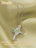 wholesale Sterling Silver Rose Cross Pendant Necklace for Women-0-28
