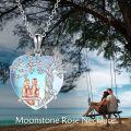 wholesale 925 Sterling Silver Heart Tree of Life Couple Swing Pendant Necklace-0-5