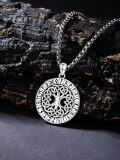 wholesale 925 Sterling Silver Celtic Knot Tree of Life Pendant Necklace  Norse Viking Jewelry for Men & Women-0-1