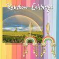 wholesale Gold 925 Sterling Silver Rainbow Cloud Star Drop Earrings-0-5