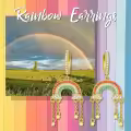 wholesale Gold 925 Sterling Silver Rainbow Cloud Star Drop Earrings-0-5