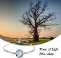 wholesale TOUPOP Tree Of Life Initial Bracelet 925 Sterling Silver A-z Letter Bracelet Blue Circle Crystal Jewelry Birthday Christmas Gifts For Women Her Girlfriend Mom -0-2