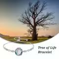 TOUPOP Sterling Silver Blue Crystal A-Z Letter Bracelet Gift-0-2
