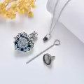 TOUPOP Sterling Silver Sunflower Crystal Heart Memorial Urn Necklace For Ashes-0-3